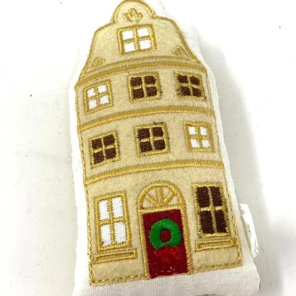 Target Fabric House with Red Door Christmas Tree Ornament Cream Wondershop™